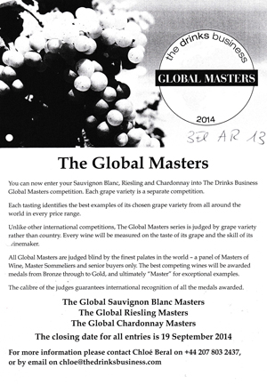 The Global Masters Riesling September 2014